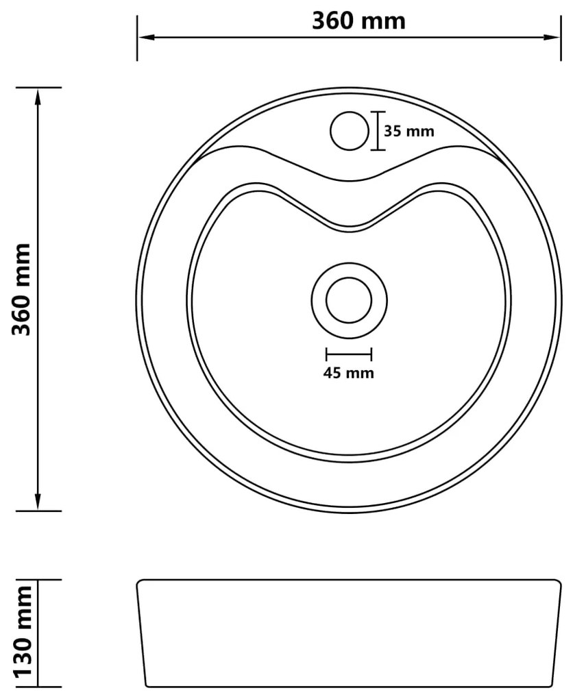 Lavatório com extravasamento 36x13 cm cerâmica creme mate