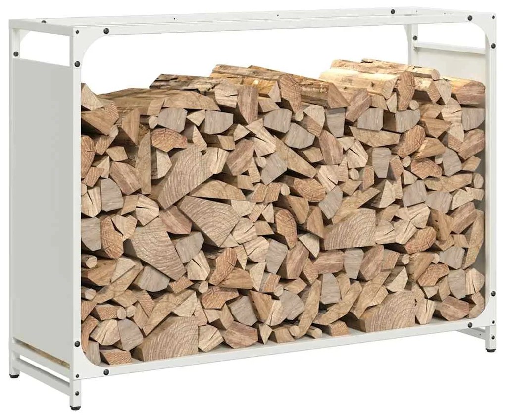 Suporte para lenha 90x28x65 cm aço laminado a frio branco