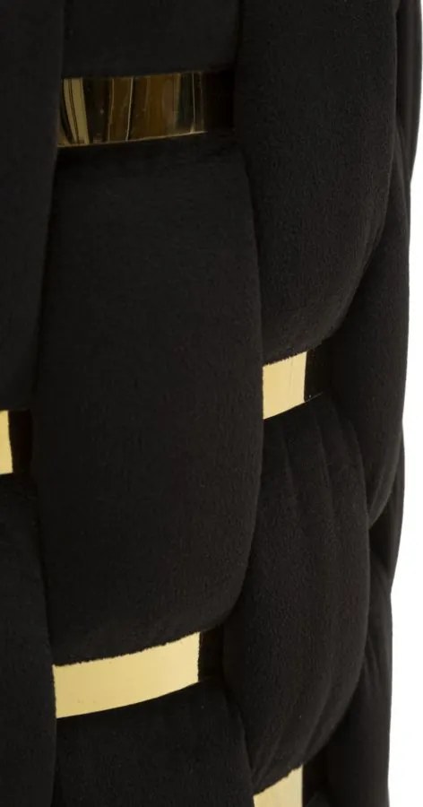 PUFE COM ARMAZENAMENTO SHANTY CONJUNTO 2 PEÇAS Ø 37X42-28X35 CM PRETO E DOURADO