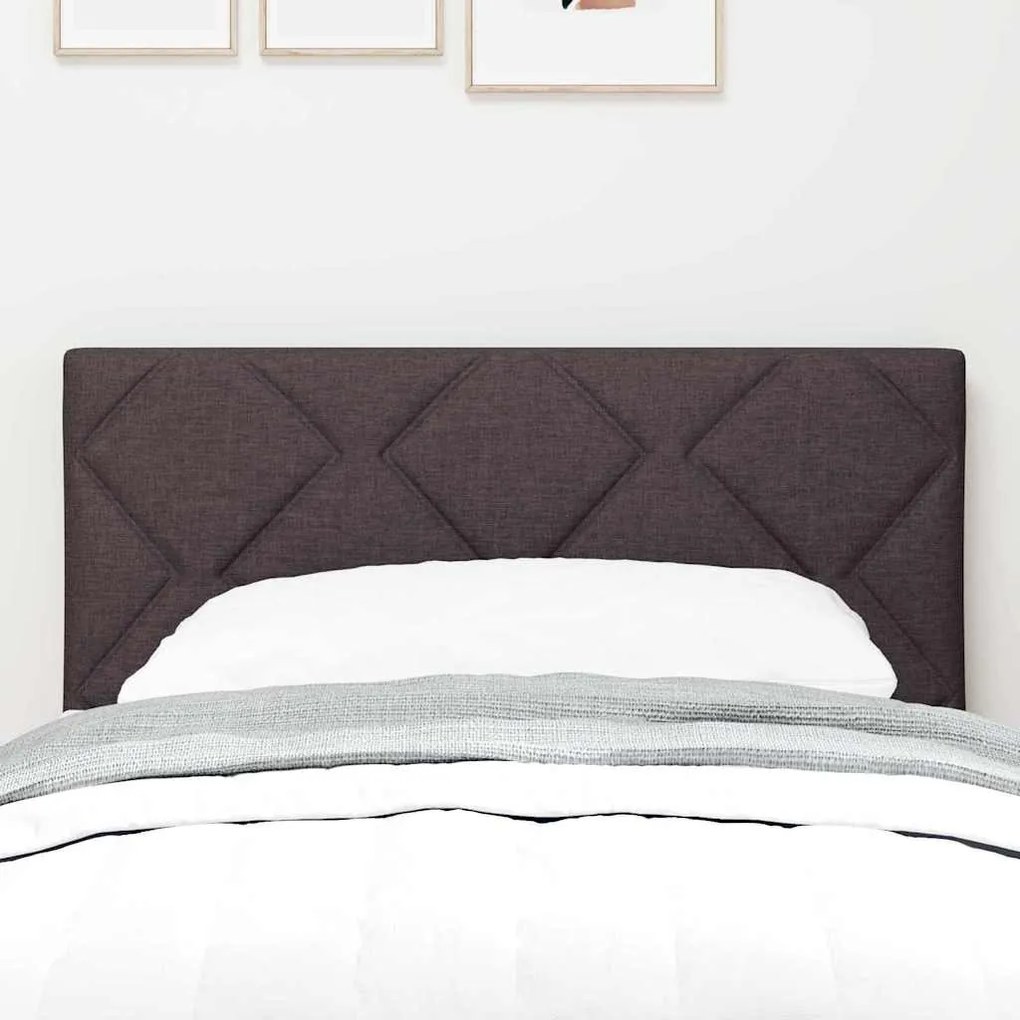 Cabeceira com Design de Blocos de Diamante Castanho Escuro 80cm, Tecid