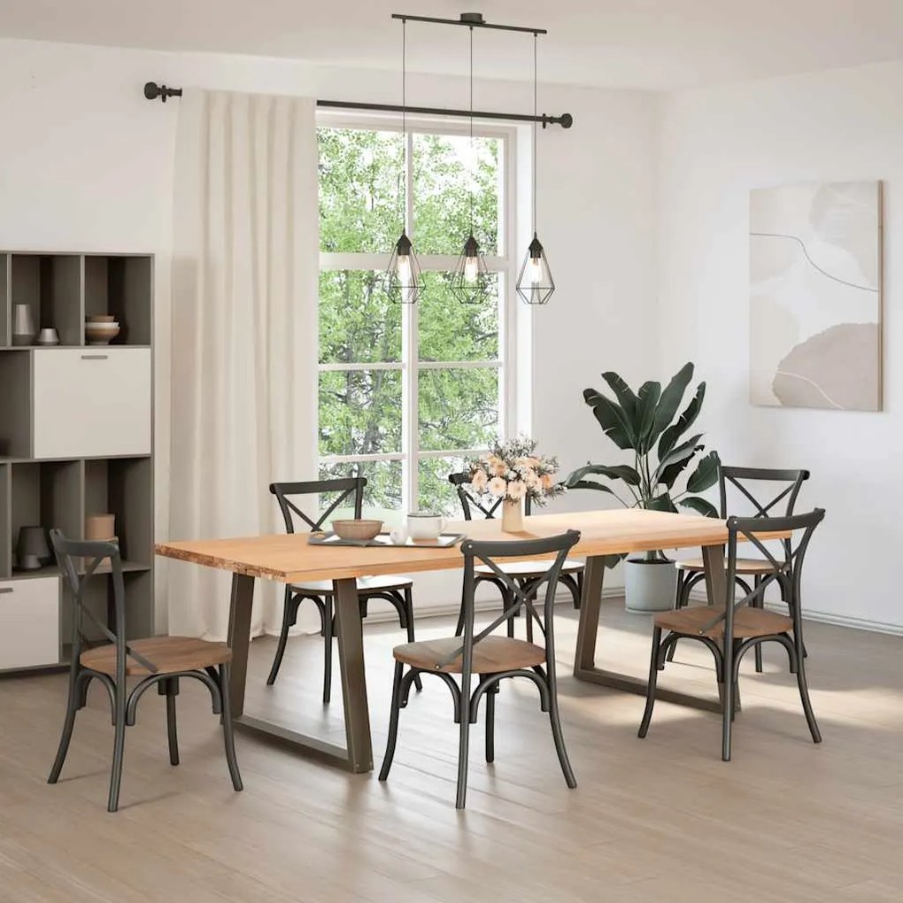 Pés para mesa de jantar em formato de V, 2 peças, aço natural, 100x(72