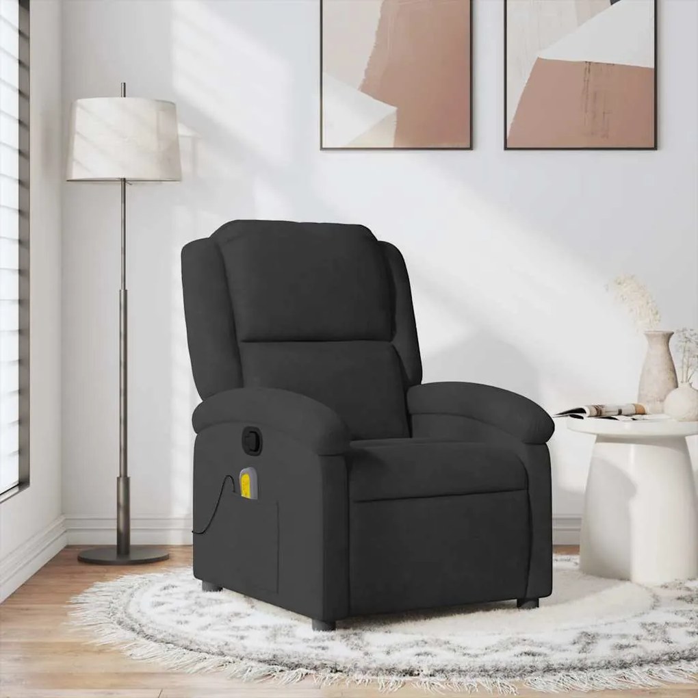 Poltrona de massagens reclinável veludo preto