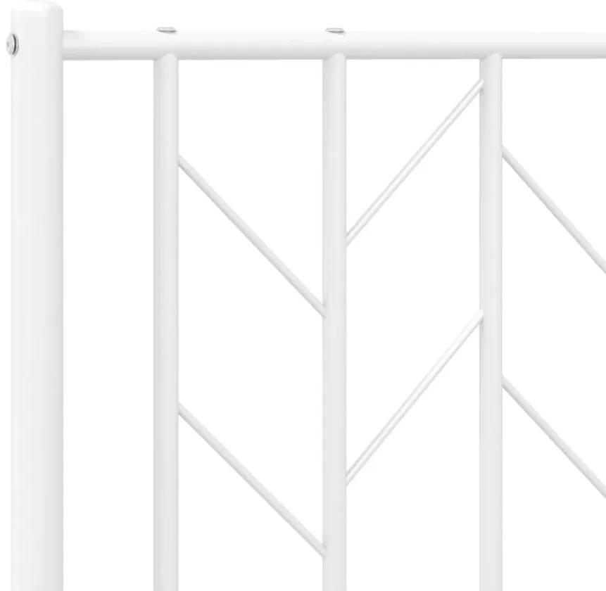 Estrutura de cama com cabeceira e pés 160x200 cm metal branco
