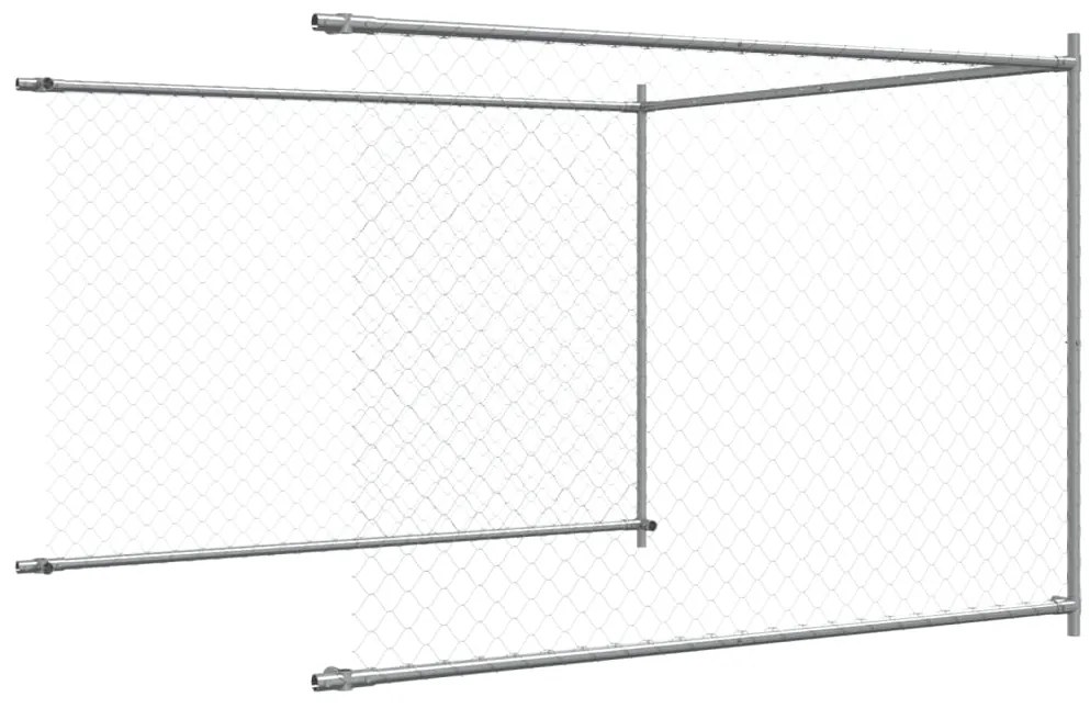 Jaula para cão com porta 10x2x1,5 m aço galvanizado cinzento