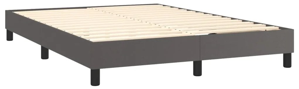 Estrutura de cama 140x200 cm couro artificial cinzento
