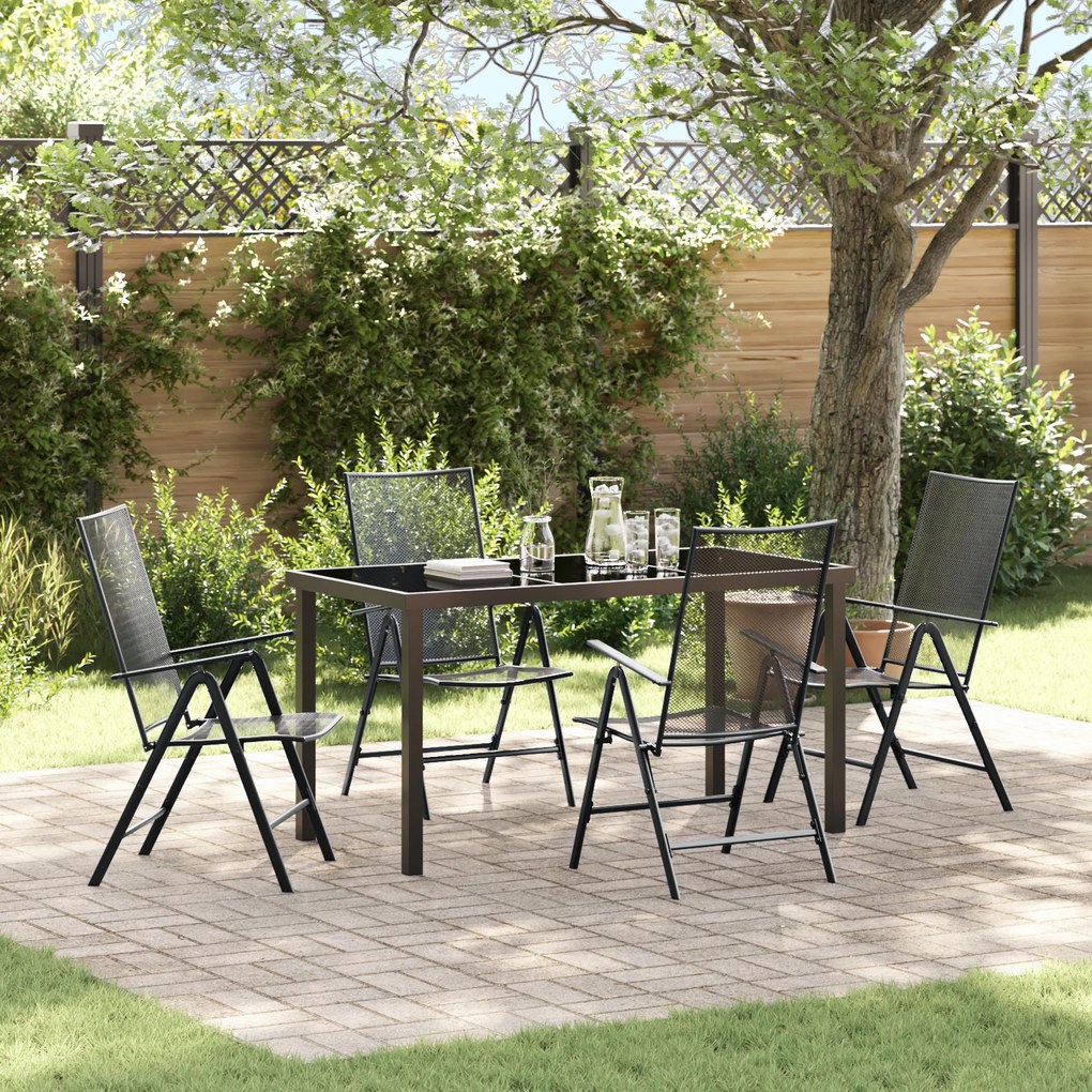 vidaXL Conjunto de Jantar de Jardim de 5 Peças em Aço Antracite