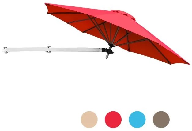 Guarda-sol dobrável telescópico de alumínio com inclinação de parede de 8 pés - Azul