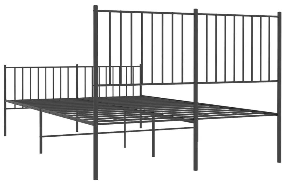 Estrutura de cama com cabeceira e pés 140x200 cm metal preto