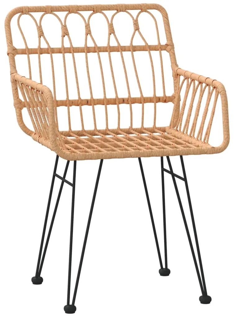 3 pcs conjunto de jantar para jardim vime PE