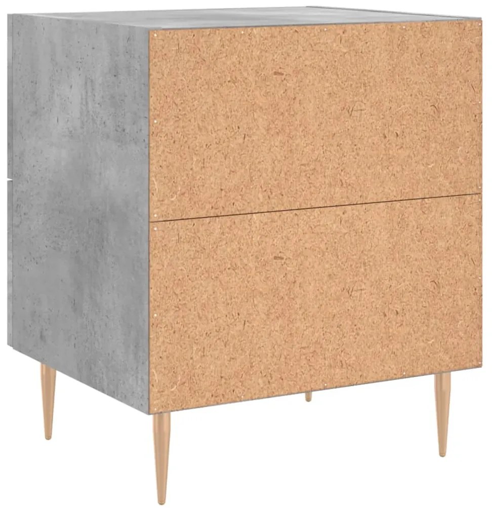 Mesas de cabeceira 2pcs derivados de madeira cinza cimento