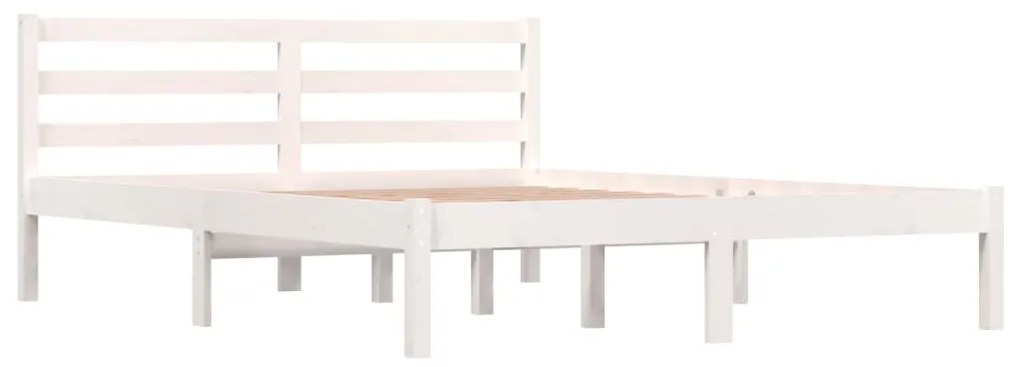 Estrutura de cama 140x190 cm pinho maciço branco