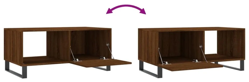 Mesa centro 90x50x40 cm derivados de madeira carvalho castanho