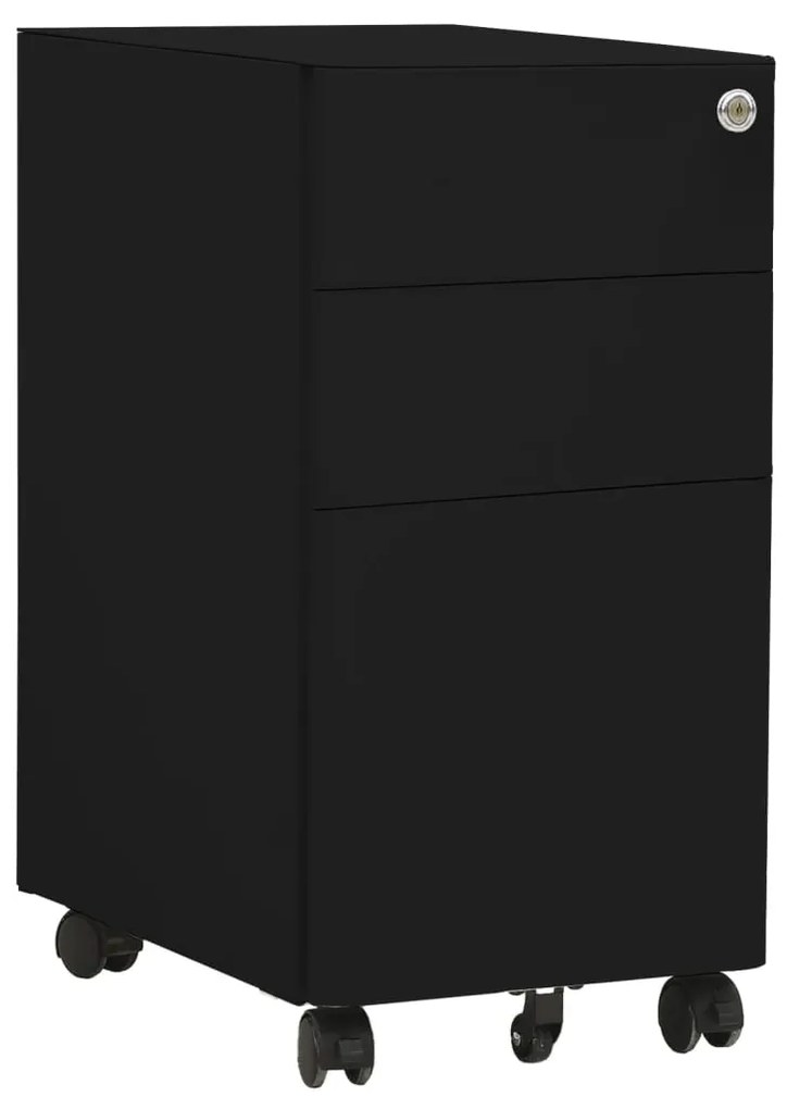 vidaXL Arquivador móvel aço 30x45x59 cm preto
