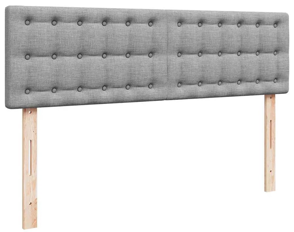 Cama otomana com colchão 140x190 cm tecido cinzento claro