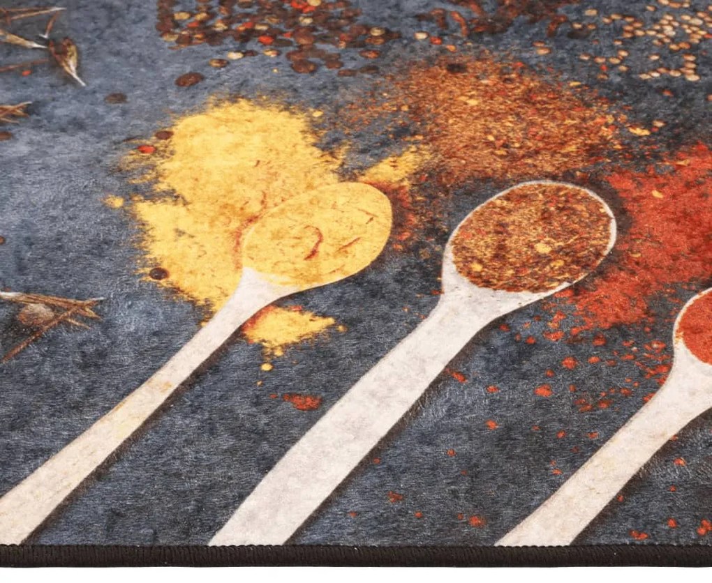 Tapete de cozinha lavável antiderrapante 60x180 cm multicor