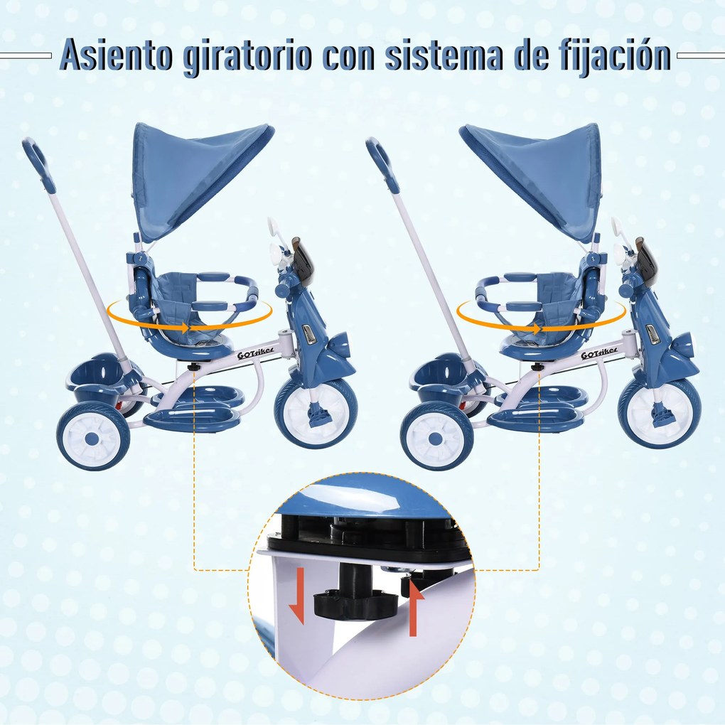 Triciclo evolutivo infantil Carrinho de criança Com função de luz e mú