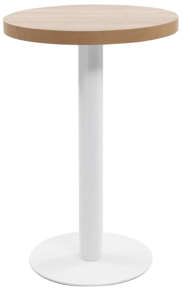 286417 vidaXL Mesa bistrô 50 cm MDF castanho-claro