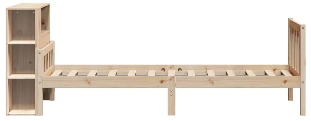 Cama com estante sem colchão 90x190 cm pinho maciço