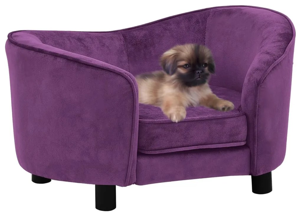 vidaXL Sofá para cães 69x49x40 cm pelúcia bordô
