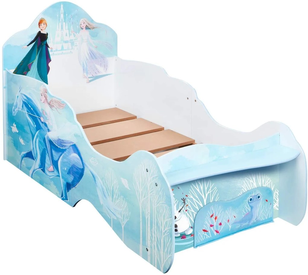 CAMA INFANTIL DE TRENÓ FROZEN 2 CRIANÇA COM COLCHÃO E ALMOFADA 85x73x158 cm