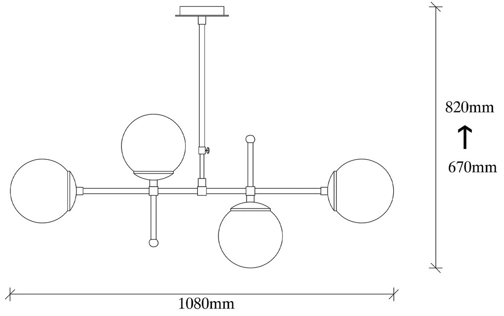 Chandelier Mudoni – Dourado – 108 x 15 cm