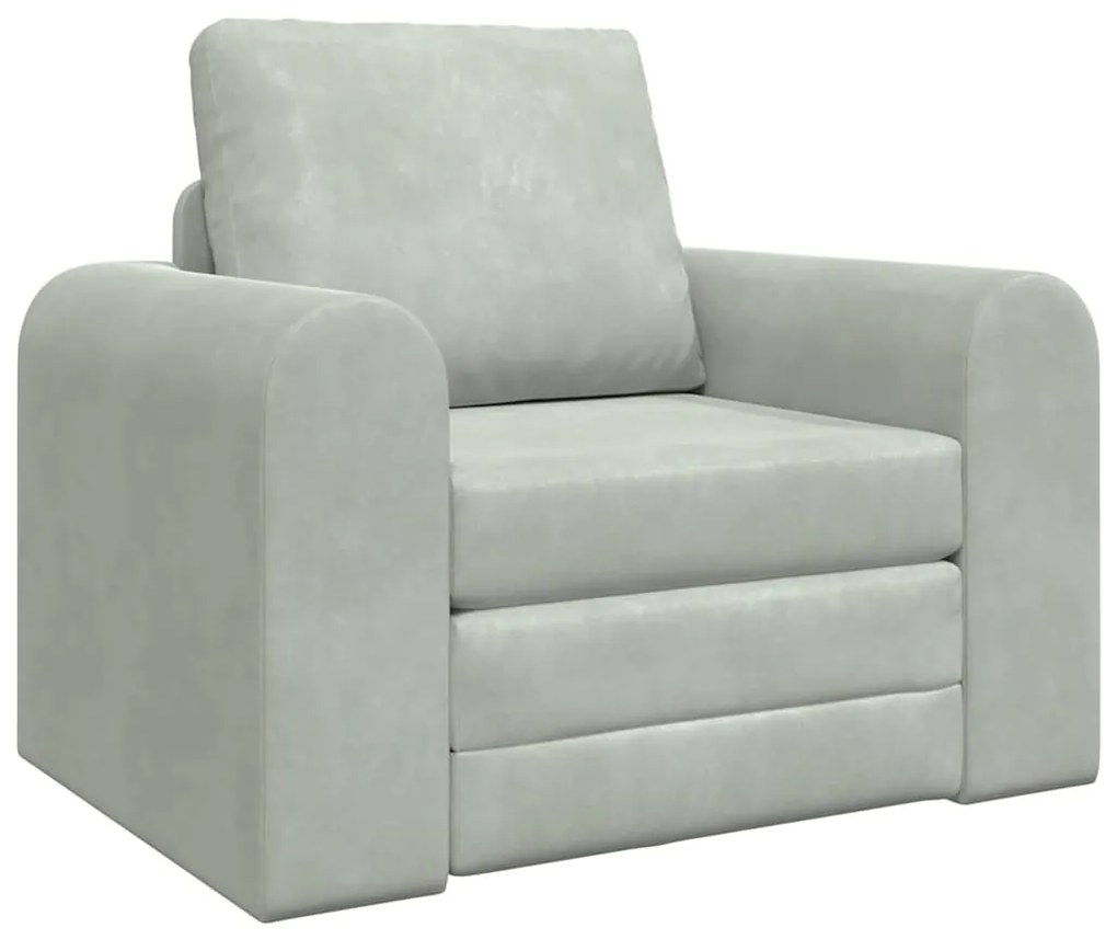 Sofá Cama 2-em-1 Cinza Claro 98x71x83 cm Veludo