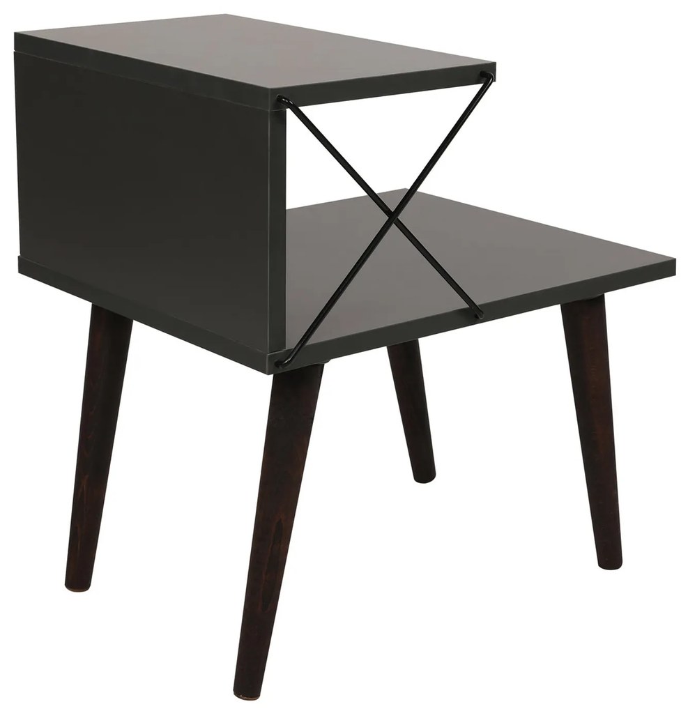 Mesa de Cabeceira Cross – Antracite – 50x55x40 cm