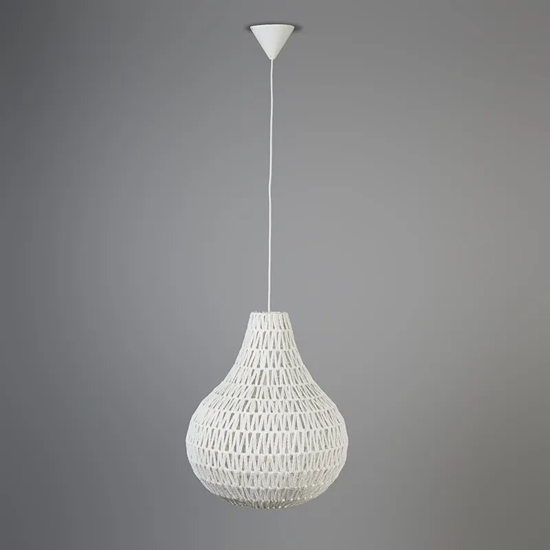 Candeeiro suspenso escandinavo branco 45 cm - Lina Drop Design,Retro