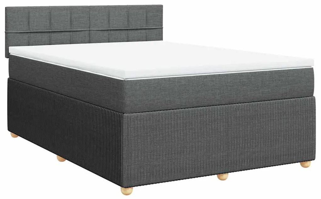Cama com molas/colchão 160x200 cm tecido cinzento-escuro
