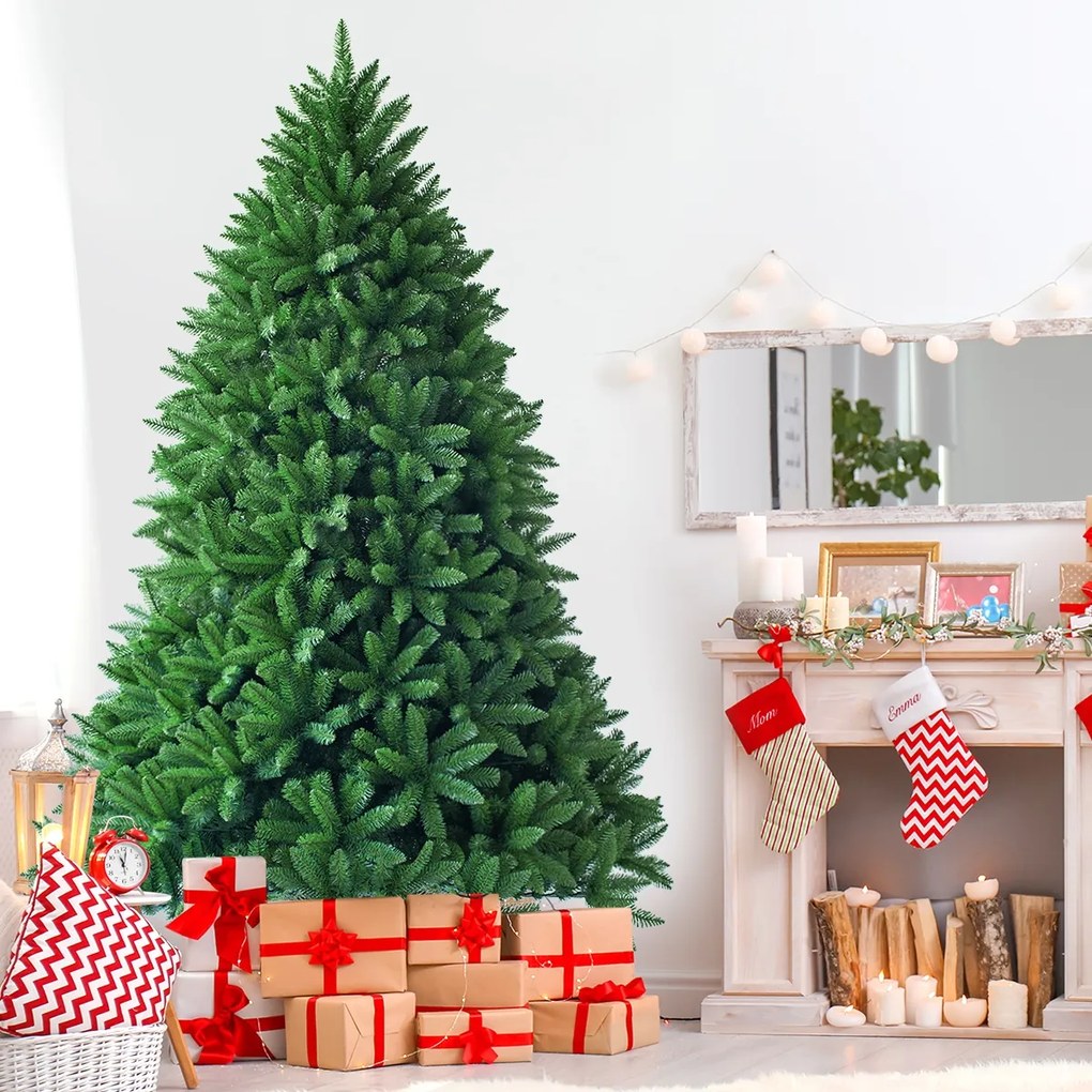 Árvore de Natal artificial branca de 1,8 m com 600 pontas de PVC para decoração de Natal