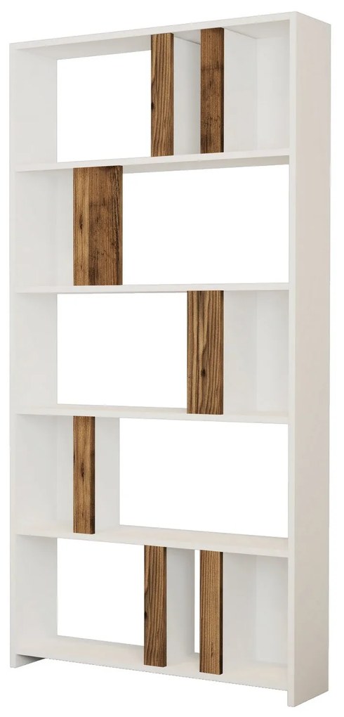 Estante Lima – Branco e Nogueira – 90x180x20 cm