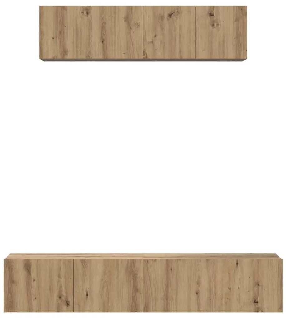 Conjunto de Estantes para TV 4 pcs carvalho artisiano