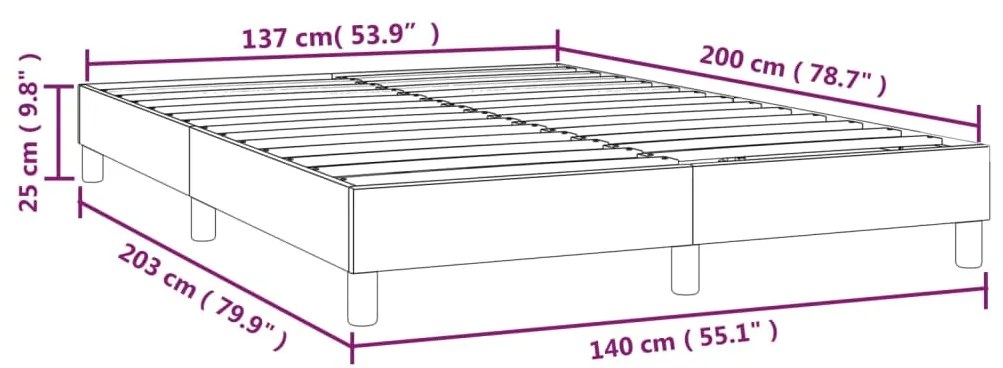 Estrutura de cama 140x200 cm tecido castanho-escuro