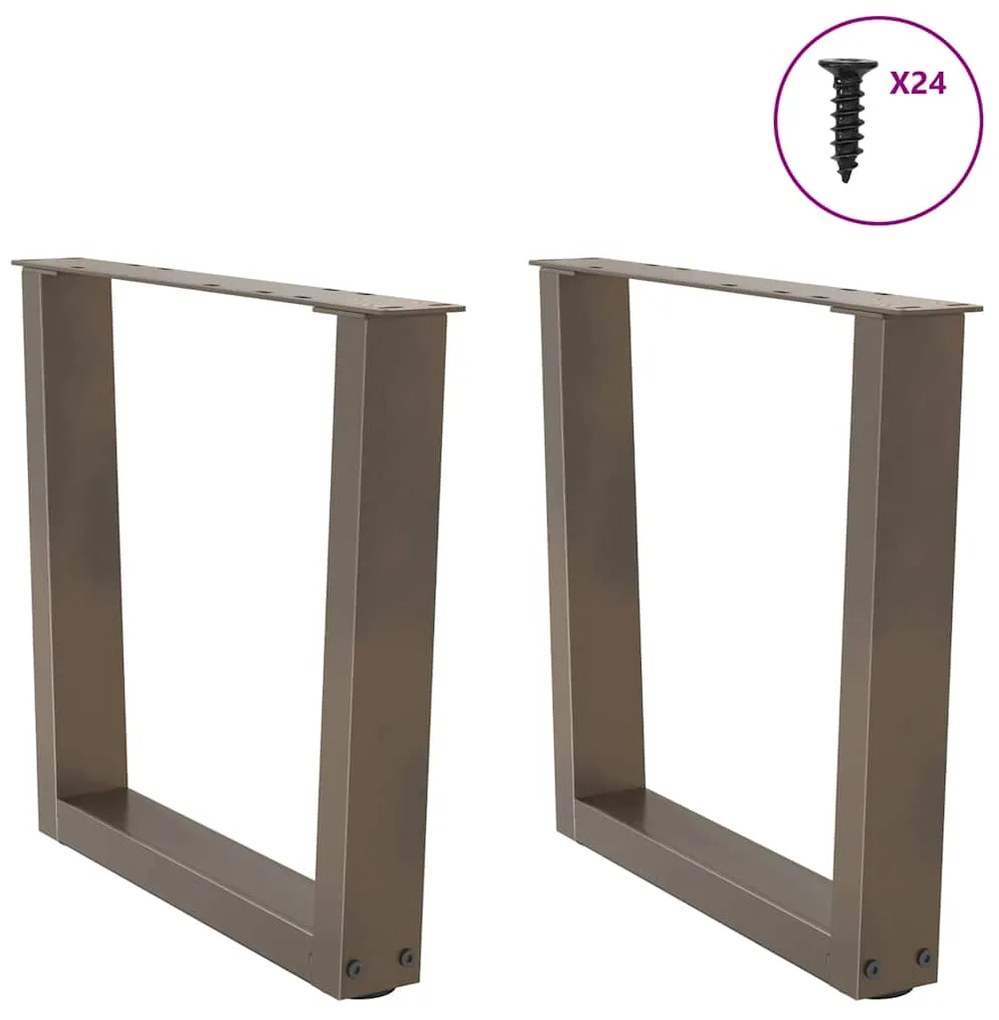 Pés para mesa de centro em formato de V, 2 peças, aço natural, 50x(42-