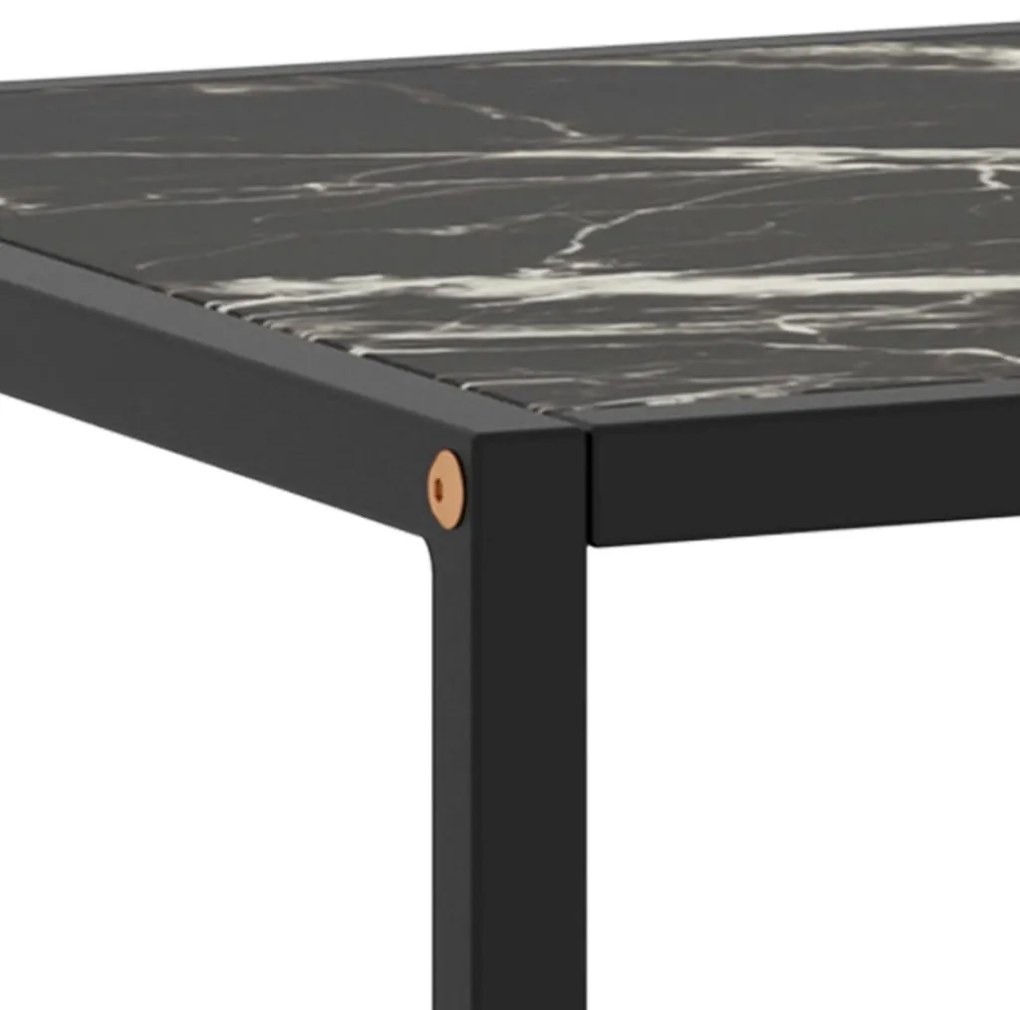 Mesa de centro 100x50x35 cm vidro mármore preto