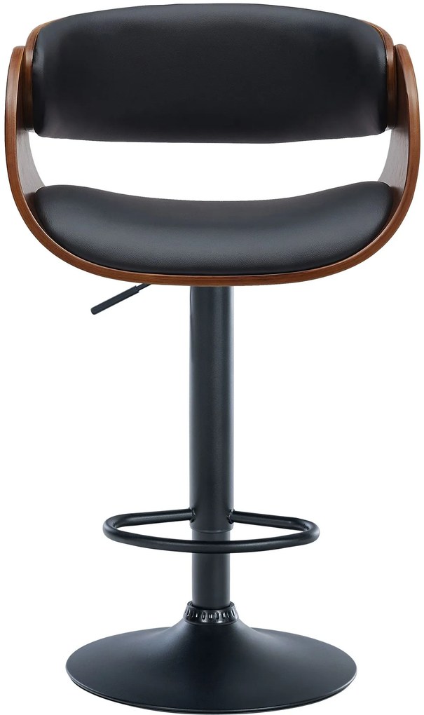 Banco de bar Portmore em couro sintético 52 x 87-108 x 52 cm Cor Nogueira + Preto