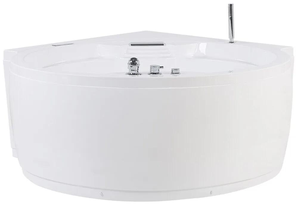 Banheira de hidromassagem de canto com LED e coluna Bluetooth branca MILANO Beliani
