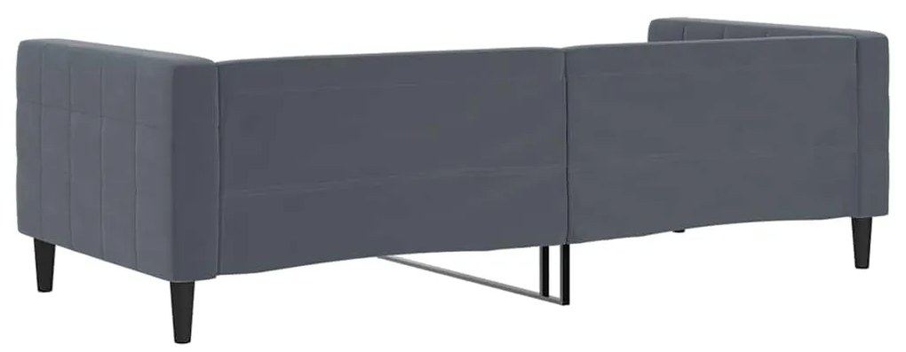 Sofá-cama 90x190 cm veludo cinzento-escuro