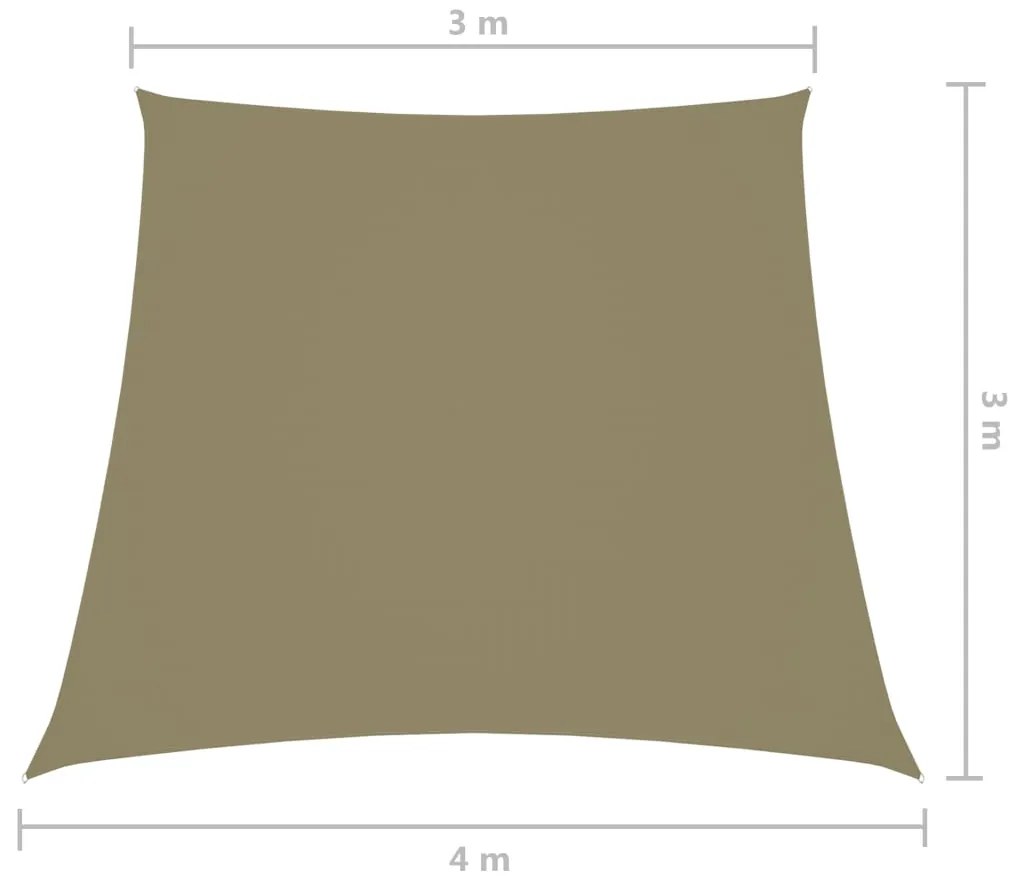 Para-sol estilo vela tecido oxford trapézio 3/4x3 m bege