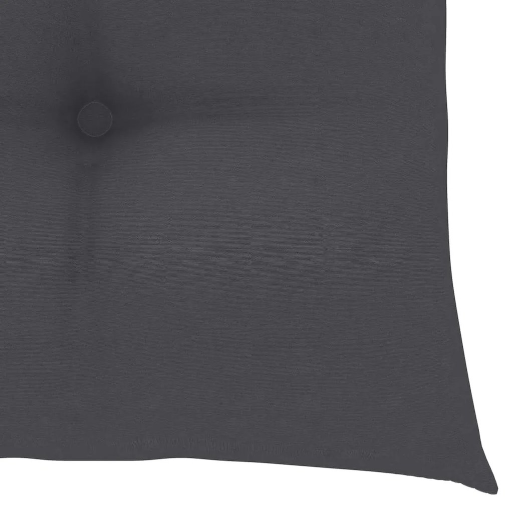 Cadeiras de jardim c/ almofadões antracite 8 pcs teca maciça