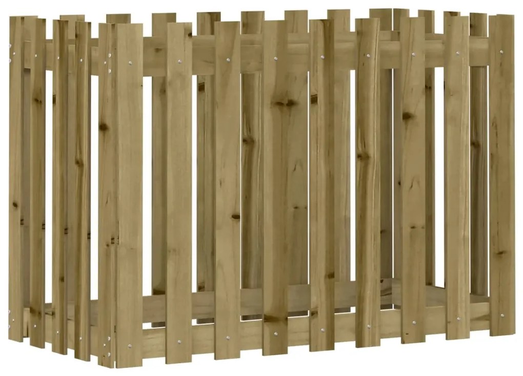Canteiro elevado c/ design cerca 100x50x70 cm pinho impregnado