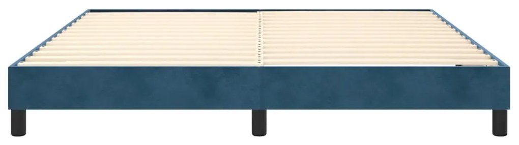 Estrutura de cama sem colchão 160x200 cm veludo azul-escuro