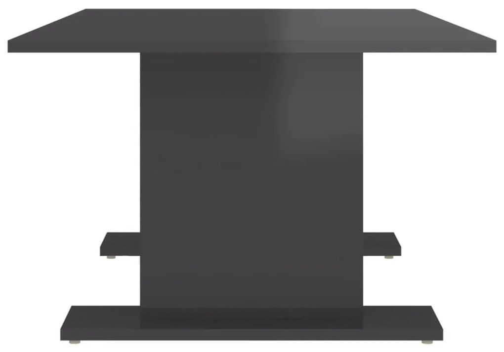 Mesa de centro 103,5x60x40 cm contraplacado cinzento brilhante