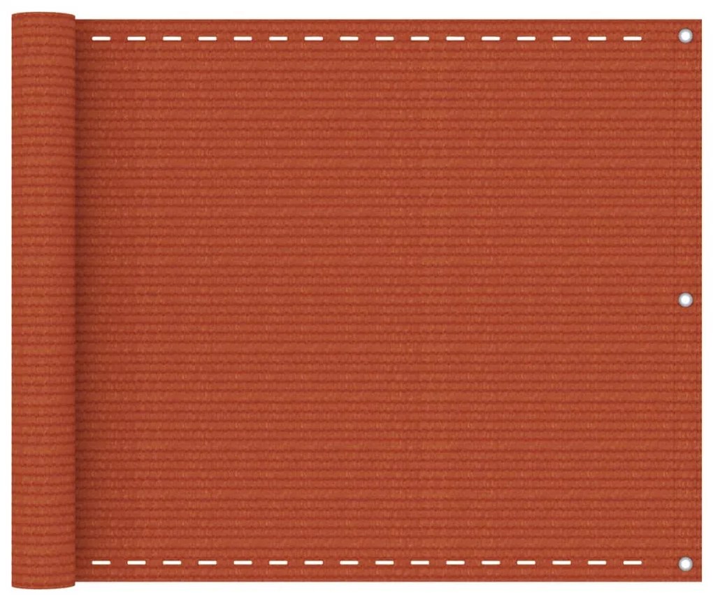 vidaXL Tela de varanda 75x300 cm PEAD laranja