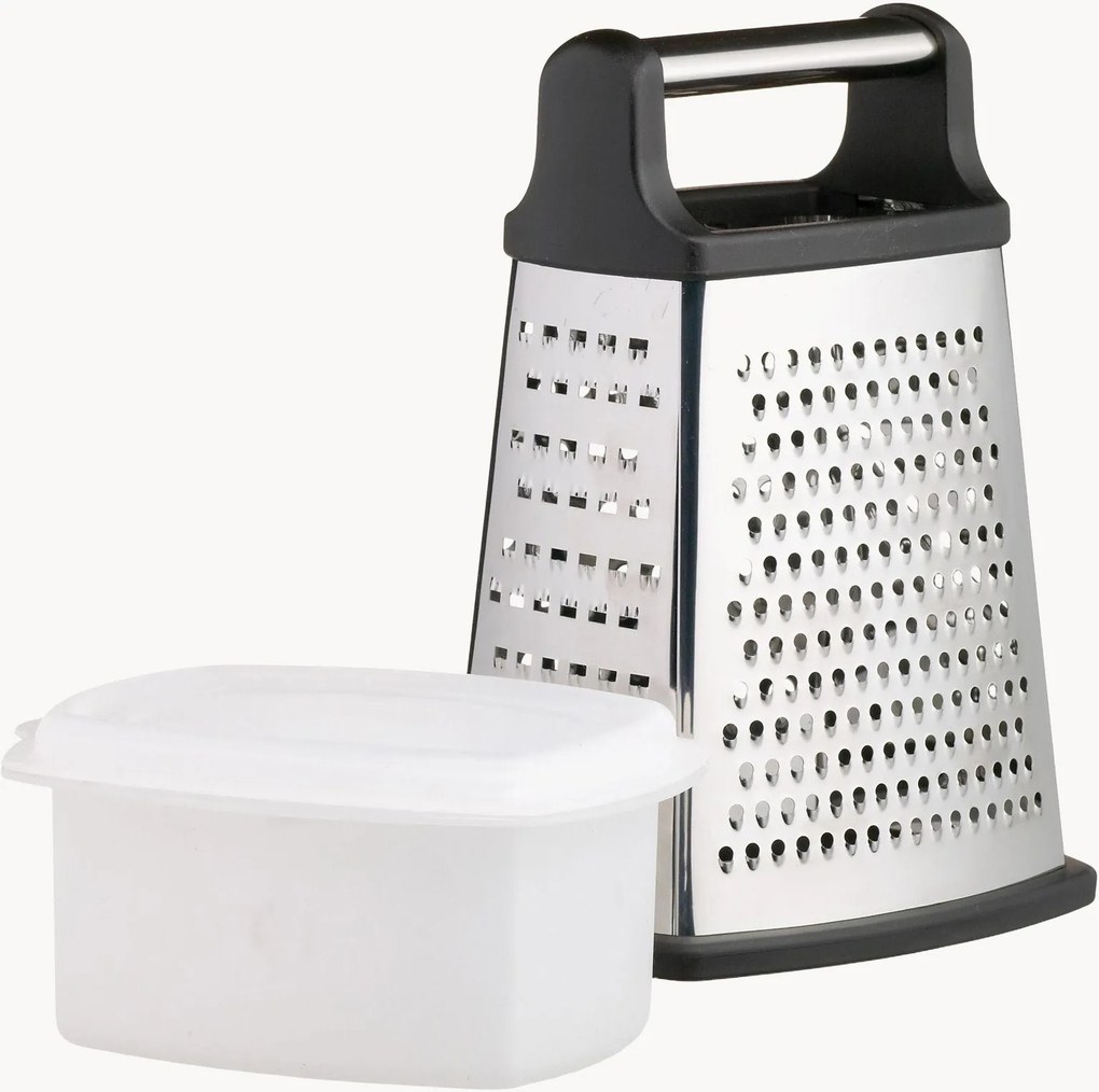 Ralador de quatro faces em aço inoxidável com recipiente coletor Classic