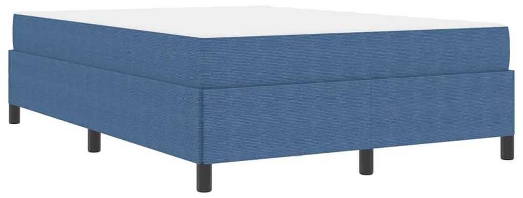 Estrutura da Cama Azul 140 x 200 cm Tecido de veludo côtelé