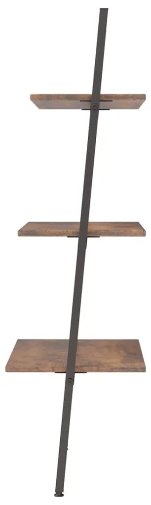 Unidade 3 prateleiras 64x34x116 cm castanho-escuro e preto