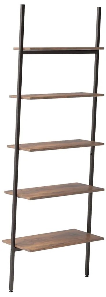 Unidade 5 prateleiras 64x34x185,5 cm castanho-escuro e preto