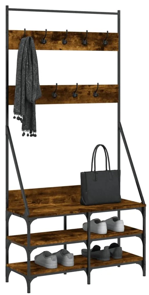 Conjunto de Entrada - Bengaleiro c/ arrumação de calçado 90x34x184 cm
