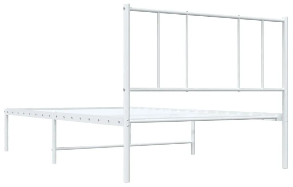 Estrutura de cama com cabeceira 100x200 cm metal branco